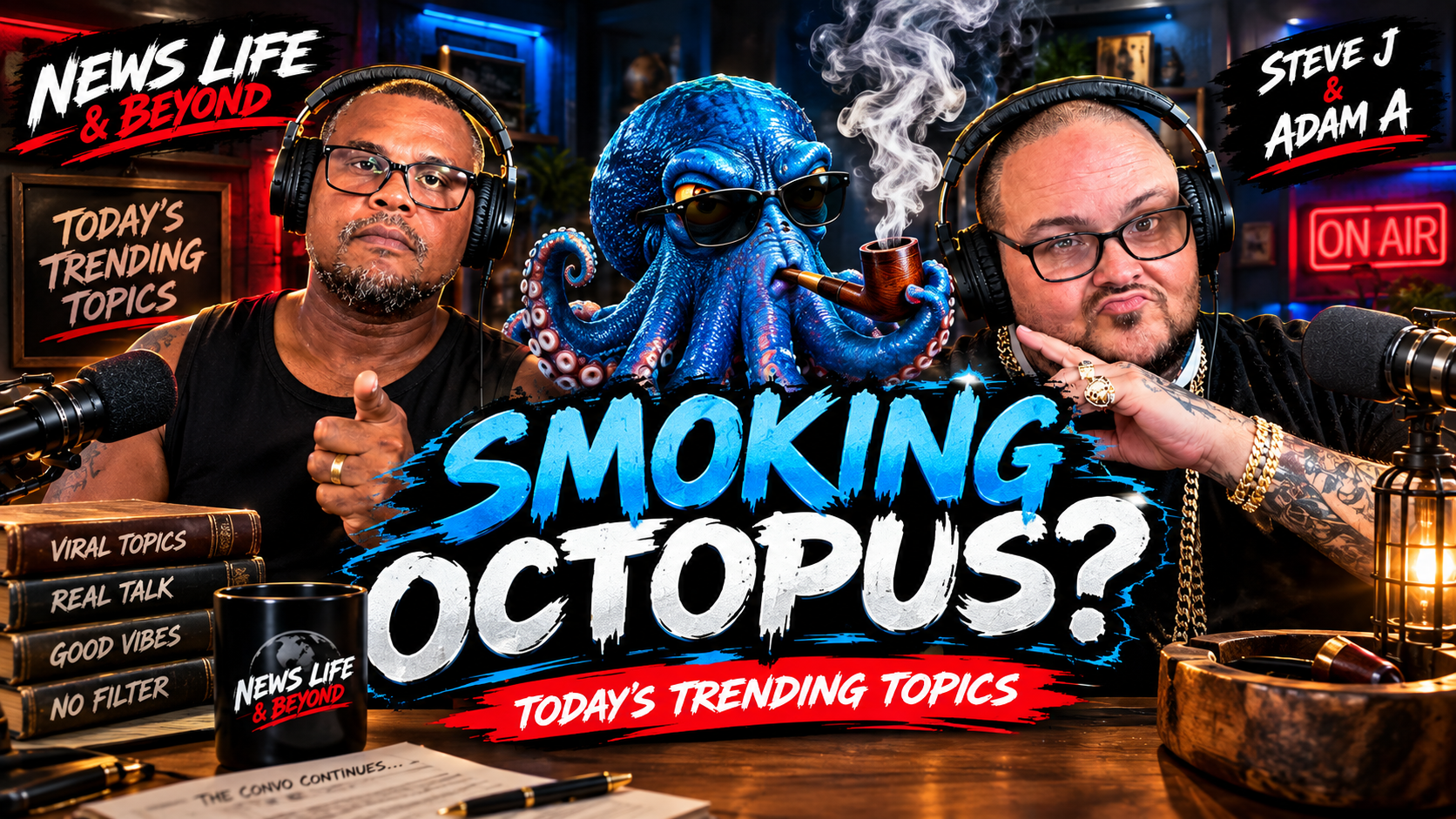 Smoking Octopus?! 🐙 | Steve J & Adam A Talk Grandfather Life, Introductions & Trending Topics poster